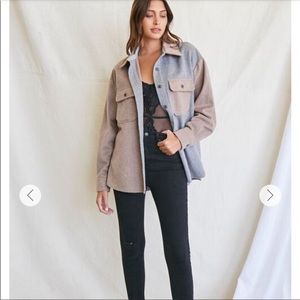 Colorblock Neutral Shacket NWT